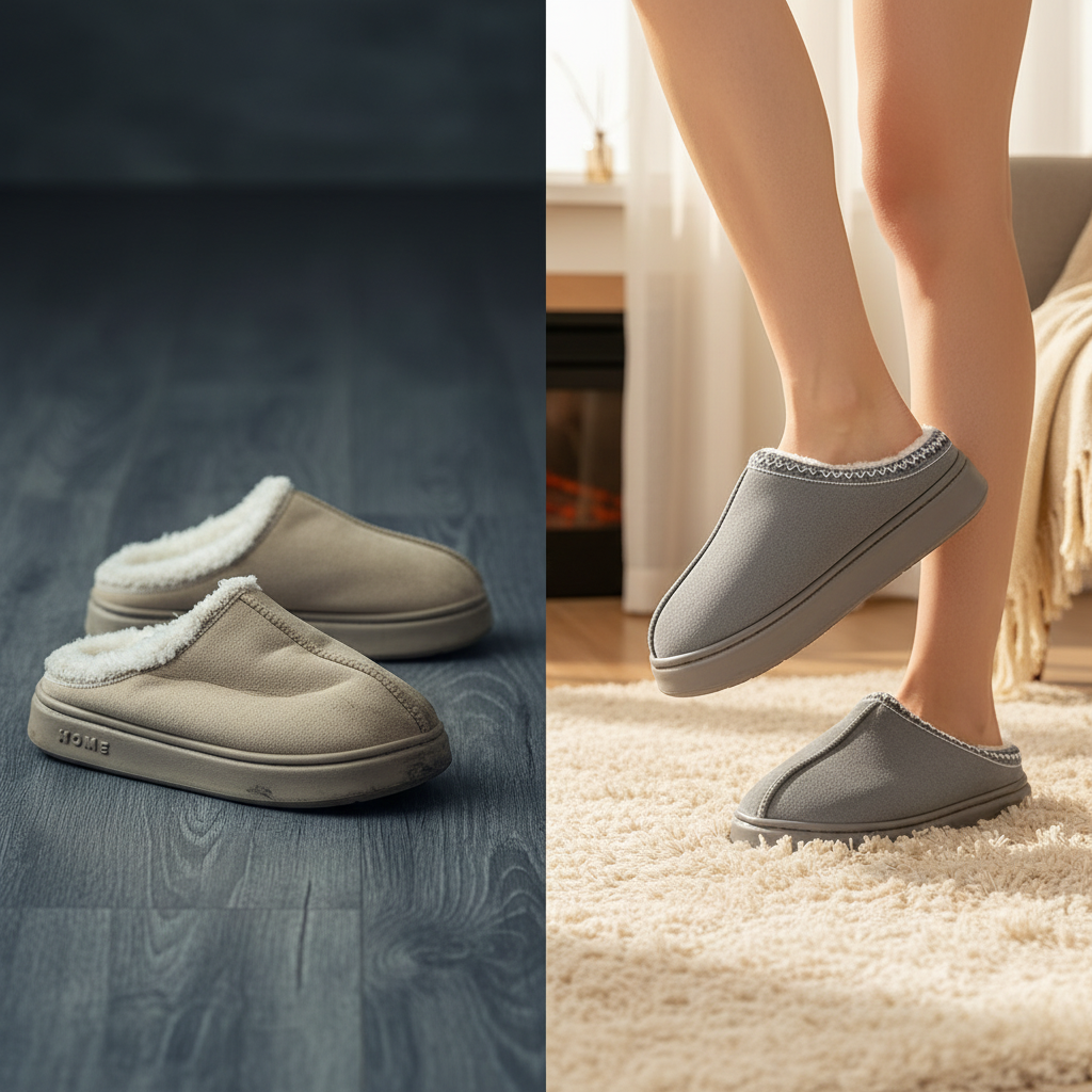 Women's Comfort Lined Slippers Soft Sole Winter Warm Indoor Outdoor Shoes Elegant Couple Slippers