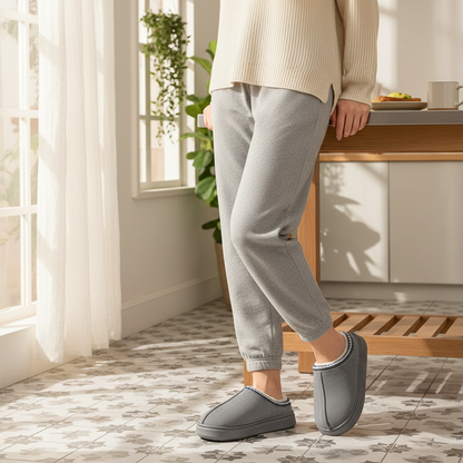 Women's Comfort Lined Slippers Soft Sole Winter Warm Indoor Outdoor Shoes Elegant Couple Slippers